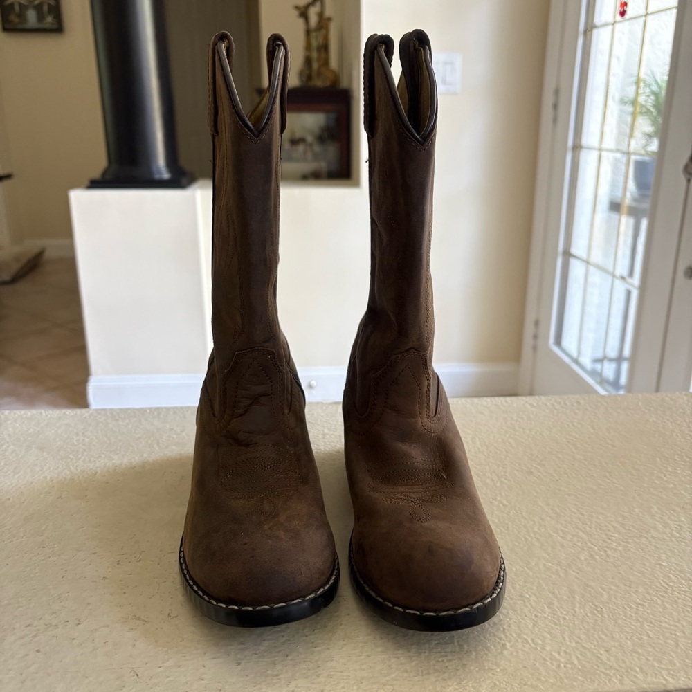 Masterson Boot Co Brown Leather Cowboy Boots Child Size 4